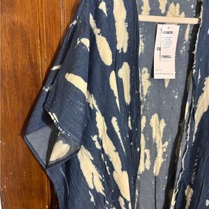 Denim Open Cardigan Hand Dyed XL by Thrill
